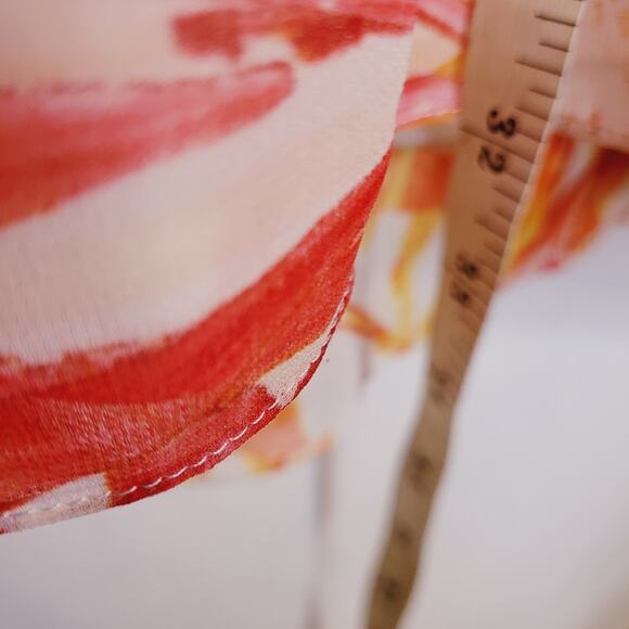 Calvin Klein Orange Tropical Print Sleeveless Flowy Summer Dress Size 4P - Picture 10 of 10